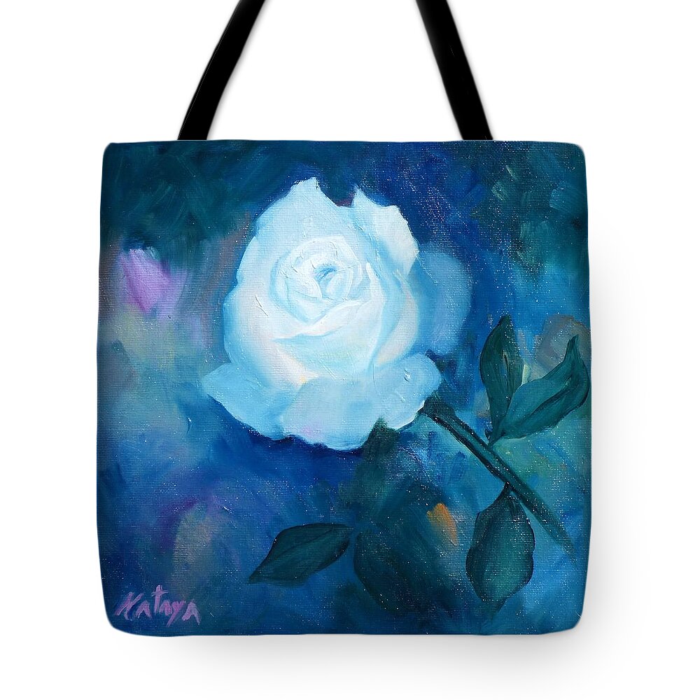 Rose Tote Bag featuring the painting Glowing From Within by Nataya Crow