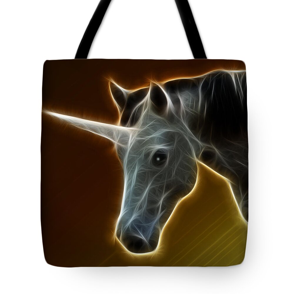 Unicorn Tote Bag featuring the photograph Glowing Unicorn by Shane Bechler