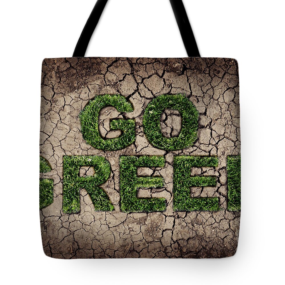 Green Tote Bag featuring the digital art Go Green by Jelena Jovanovic