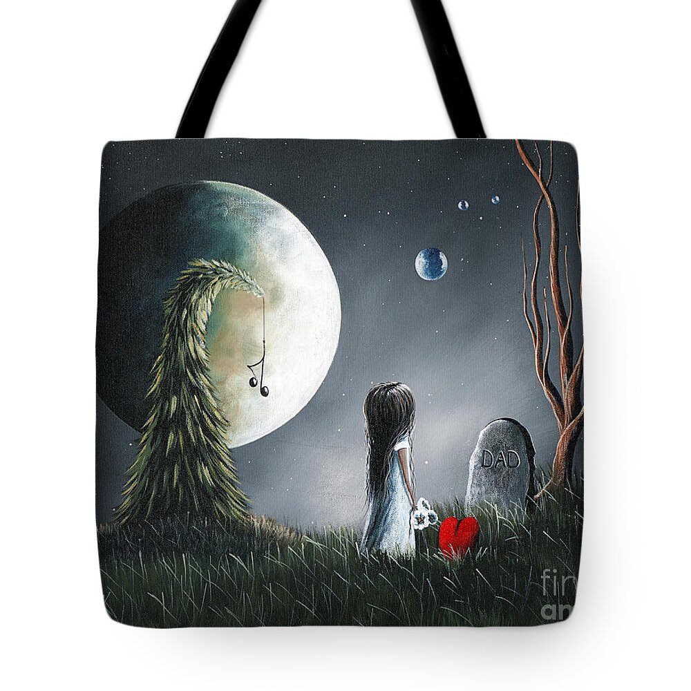 Gothic Fantasy Tote Bag featuring the painting God Must Need You More Than We Do by Shawna Erback by Moonlight Art Parlour