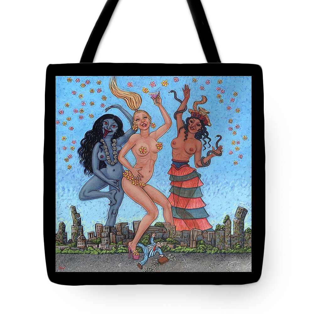 Goddess Tote Bag featuring the painting Goddess Dance by Holly Wood
