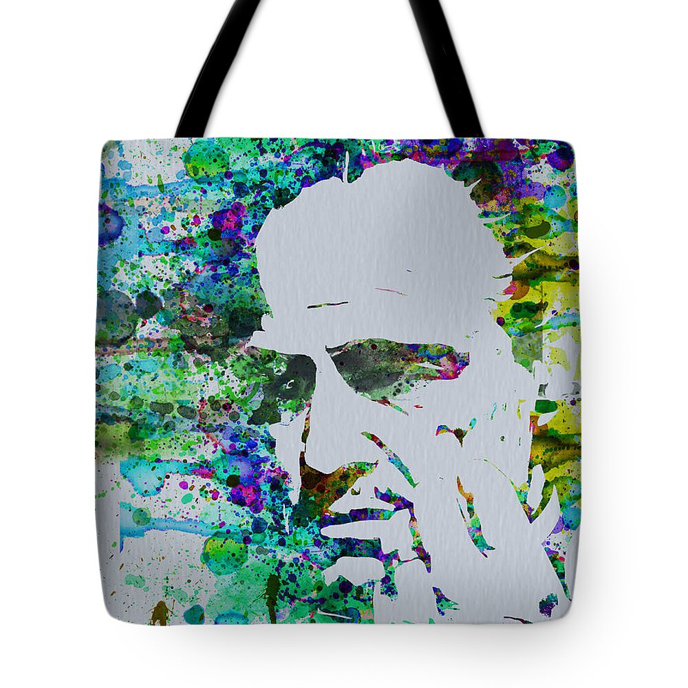 Godfather Tote Bag featuring the painting Godfather Watercolor by Naxart Studio
