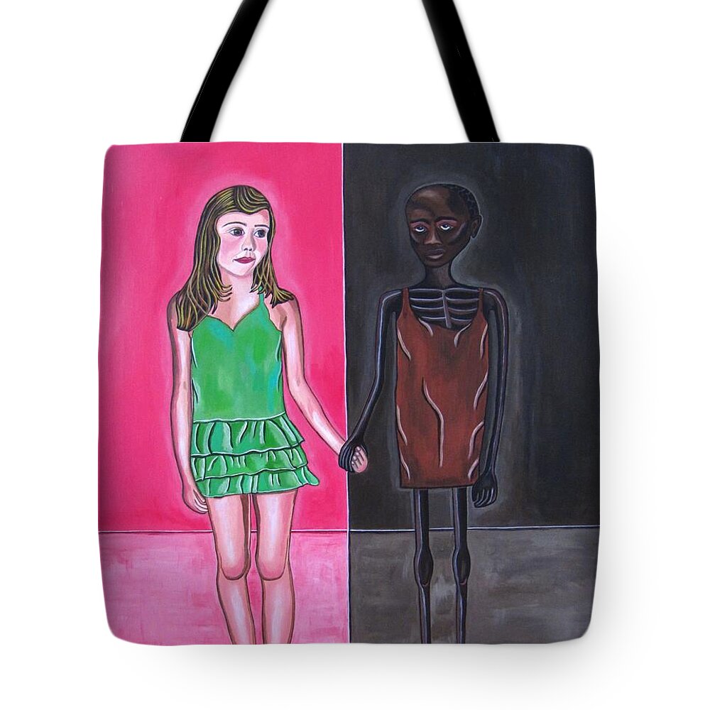 Child Tote Bag featuring the painting Gods Children by Sandra Marie Adams