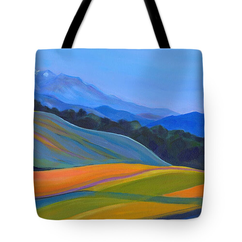 Tanya Filichkin Tote Bag featuring the painting Going to California by Tanya Filichkin