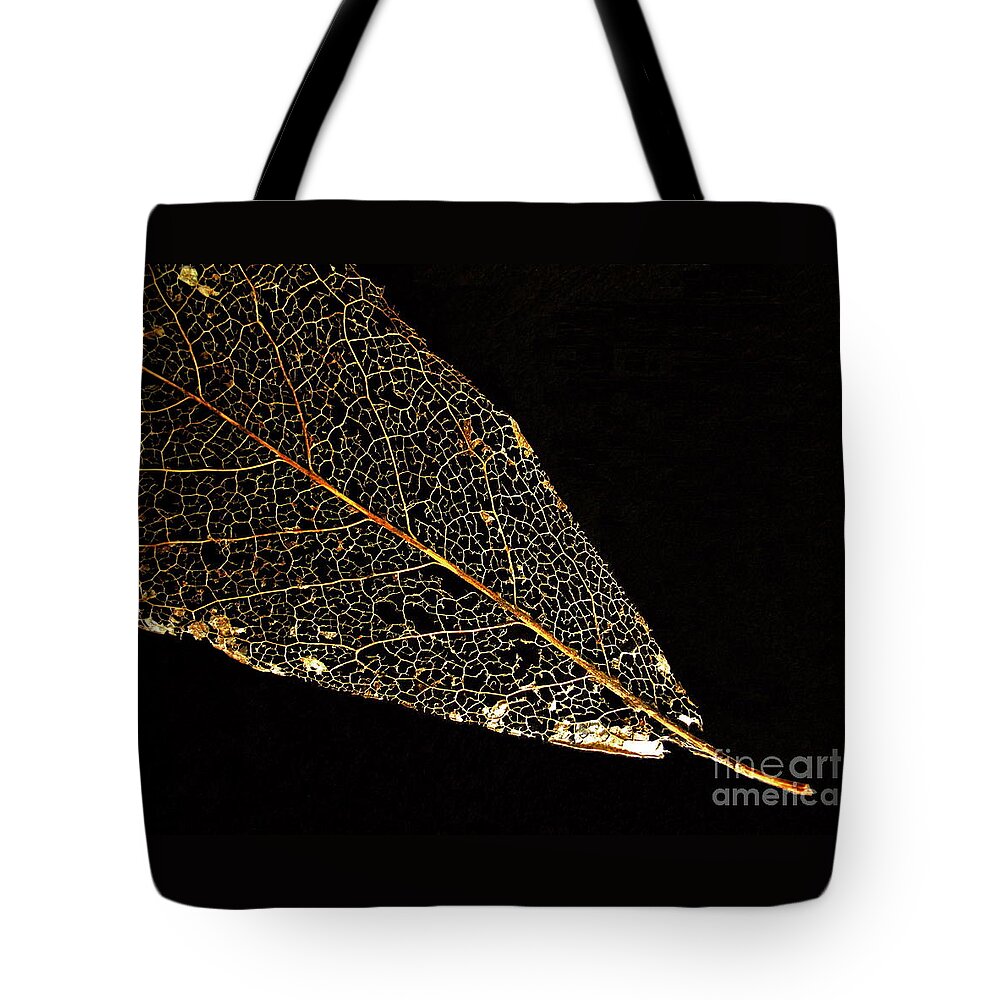 Leaf Tote Bag featuring the photograph Gold Leaf by Ann Horn