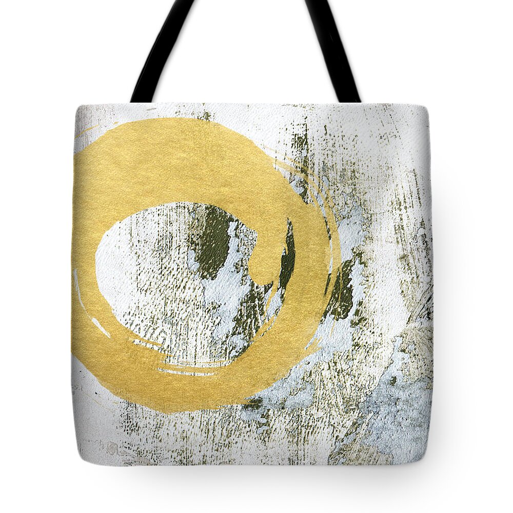 Gold Tote Bag featuring the painting Gold Rush - Abstract Art by Linda Woods