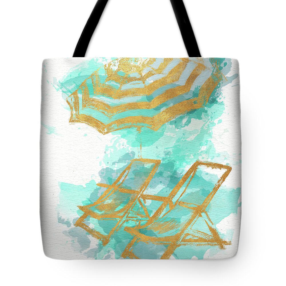 Gold Tote Bag featuring the painting Gold Shore Poster by Patricia Pinto