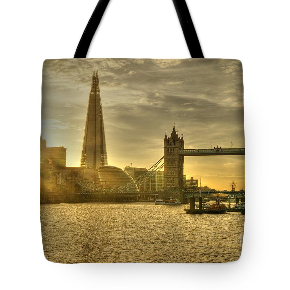 Shard Tote Bag featuring the photograph Golden City by David Birchall