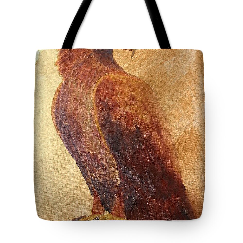 Golden Eagle Tote Bag featuring the painting Golden Eagle by Richard Le Page