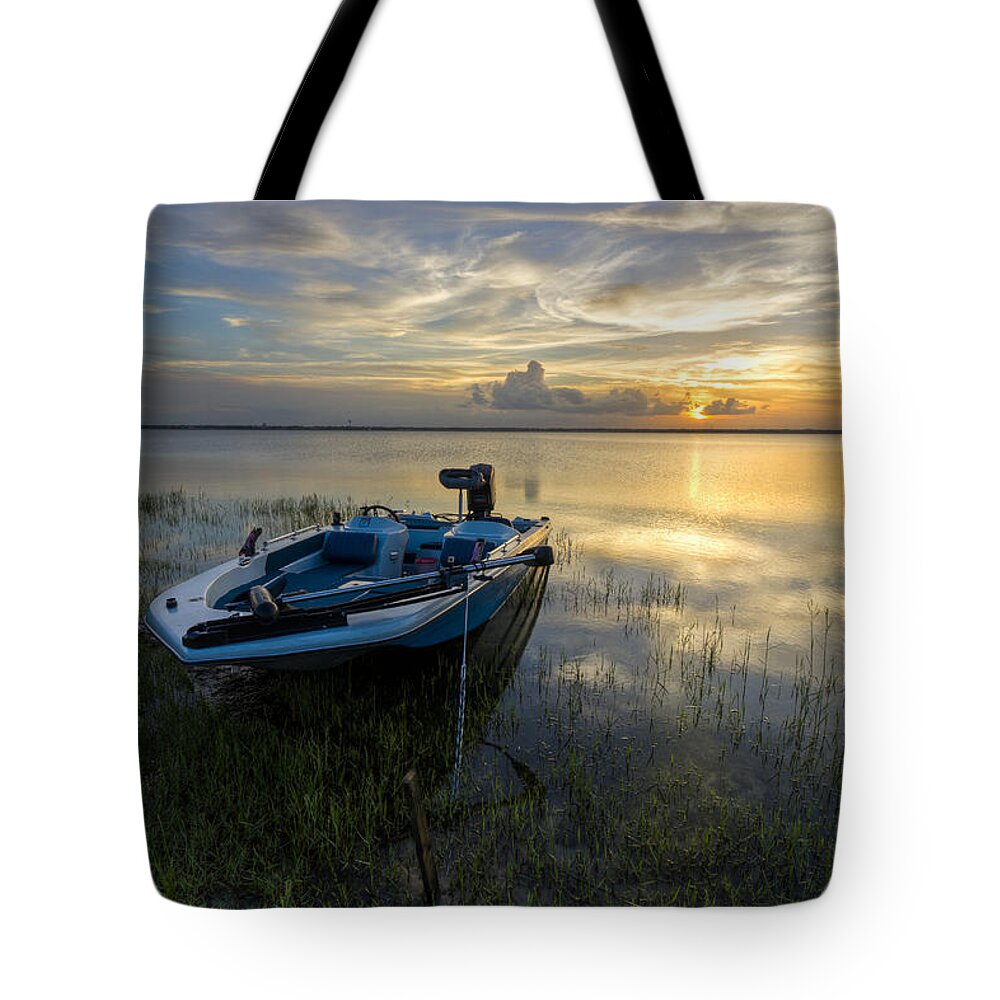 Boats Tote Bag featuring the photograph Golden Fishing Hour by Debra and Dave Vanderlaan