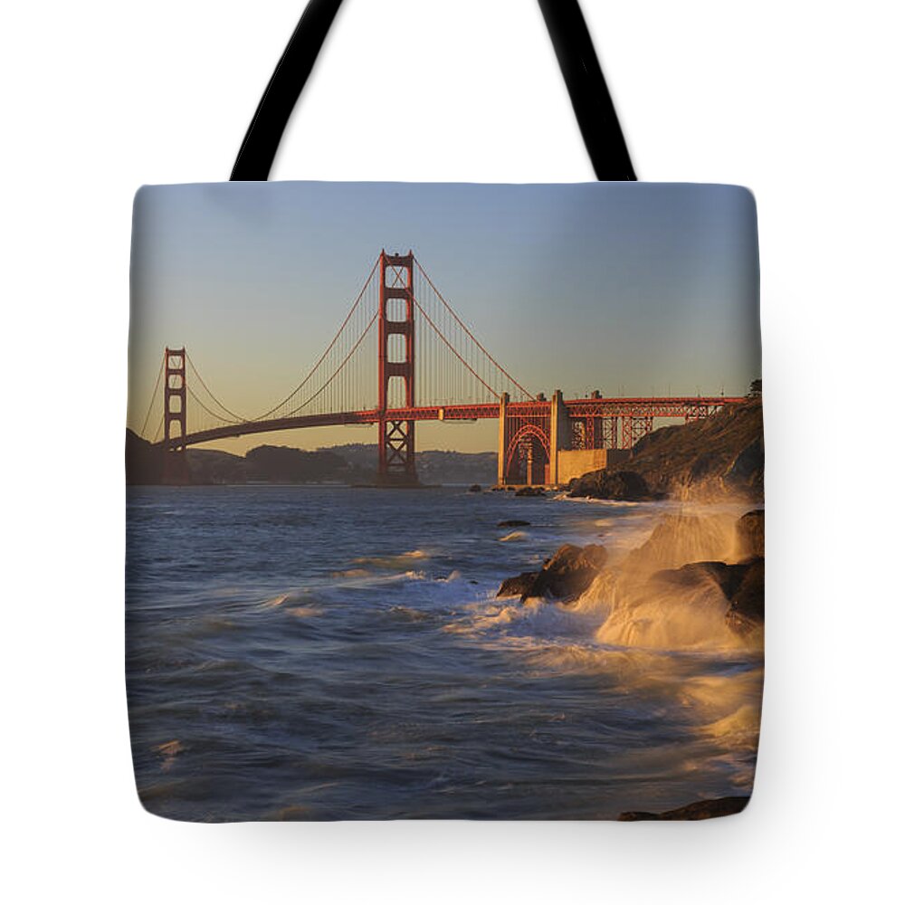 Golden Gate Bridge Tote Bag featuring the photograph Golden Gate Bridge Sunset Study 3 by Scott Campbell