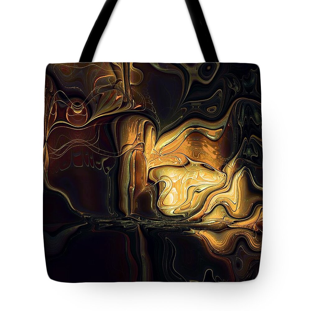 Digital Art Tote Bag featuring the digital art Golden Glory by Amanda Moore