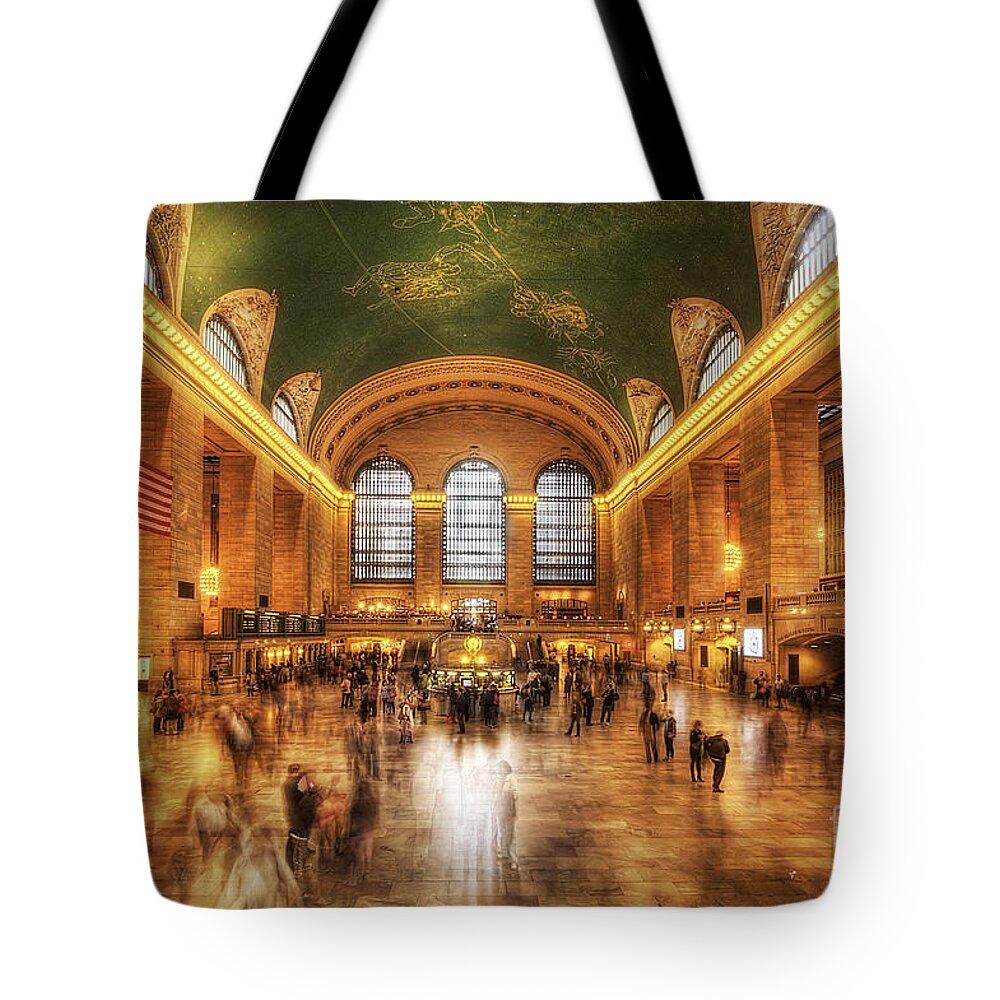 Art Tote Bag featuring the photograph Golden Grand Central by Yhun Suarez
