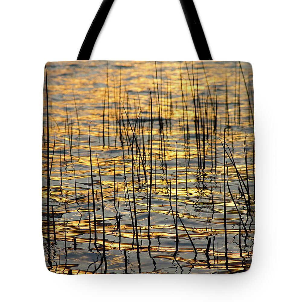 Golden Tote Bag featuring the photograph Golden Lake Ripples by James BO Insogna