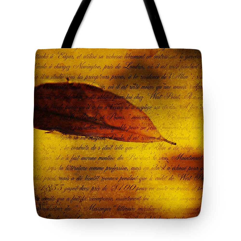 Texture Tote Bag featuring the photograph Golden Leaf 1 by Jenny Rainbow