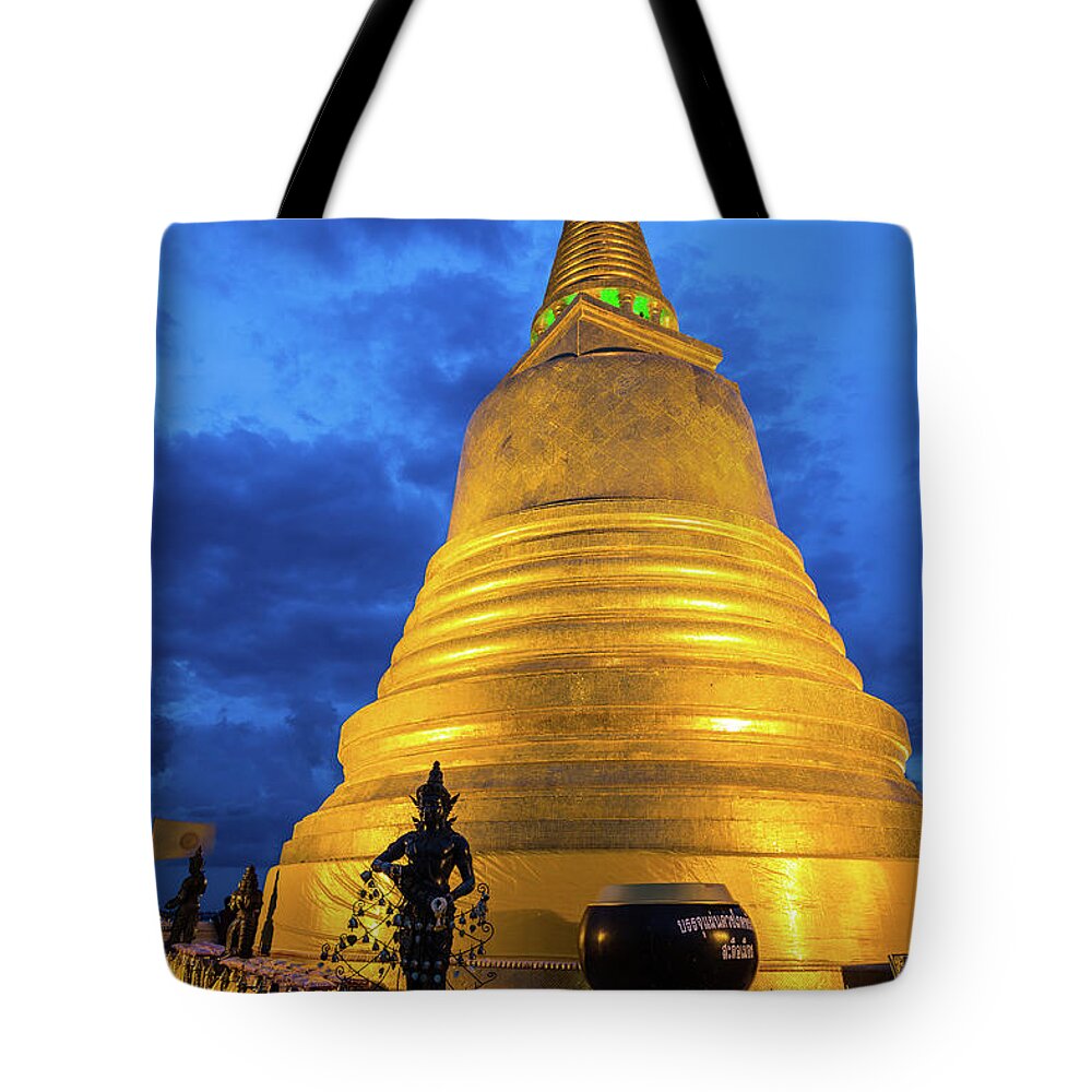 Thai Culture Tote Bag featuring the photograph Golden Mount Stupa - Bangkok by @ Didier Marti