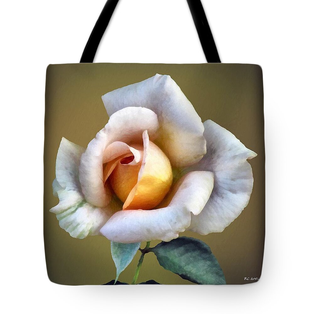 Rose Tote Bag featuring the painting Golden Revelation by RC DeWinter