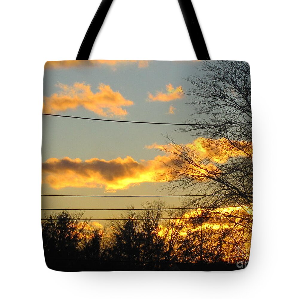 Fire Tote Bag featuring the photograph Golden Sunset 2 by Tara Shalton