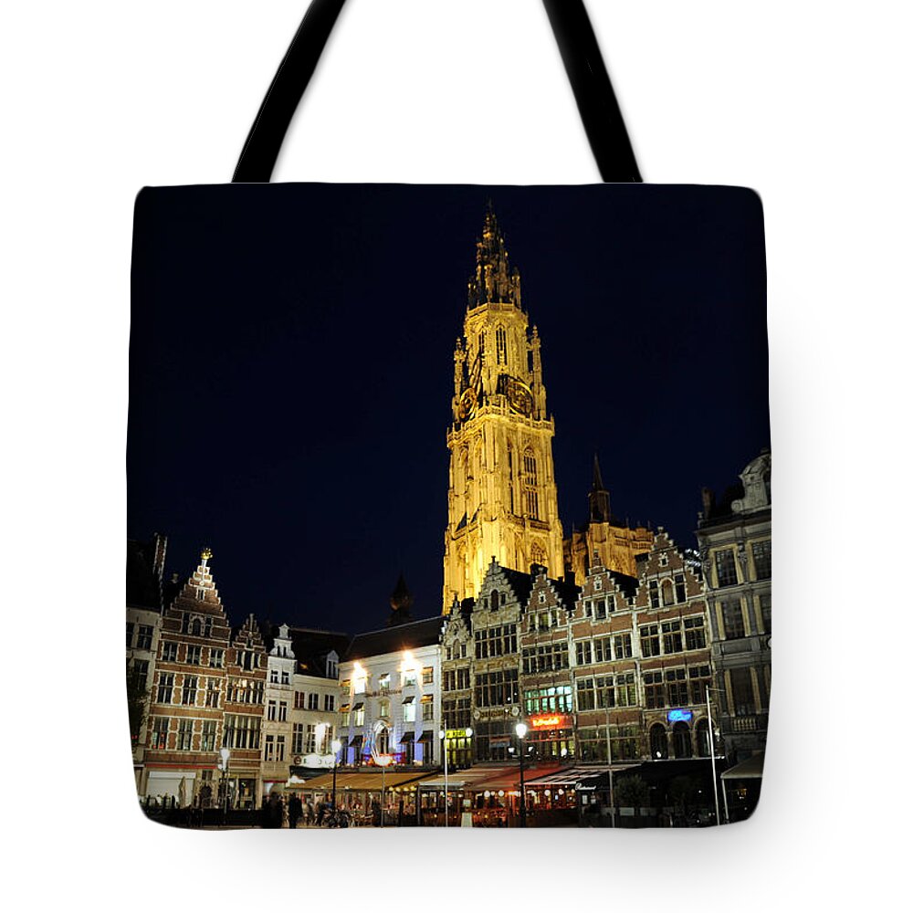 Antwerp Belgium Tote Bag featuring the photograph Golden Tower by Richard Gehlbach