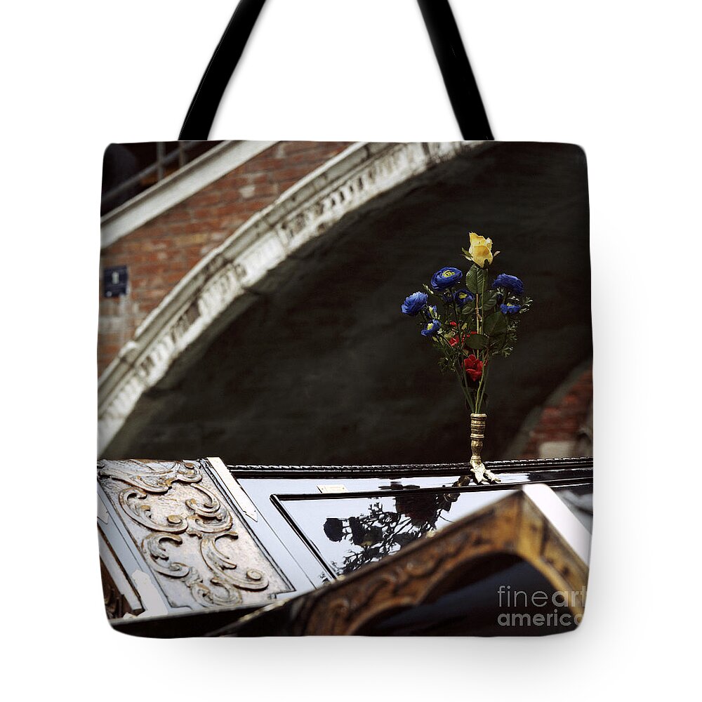 Venice Tote Bag featuring the photograph Gondola con Fiori by Riccardo Mottola