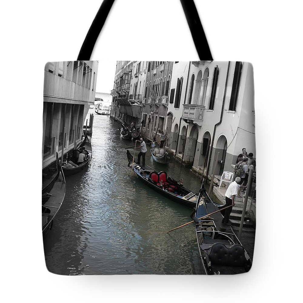 Gondolier Tote Bag featuring the photograph Gondolier by Laurel Best