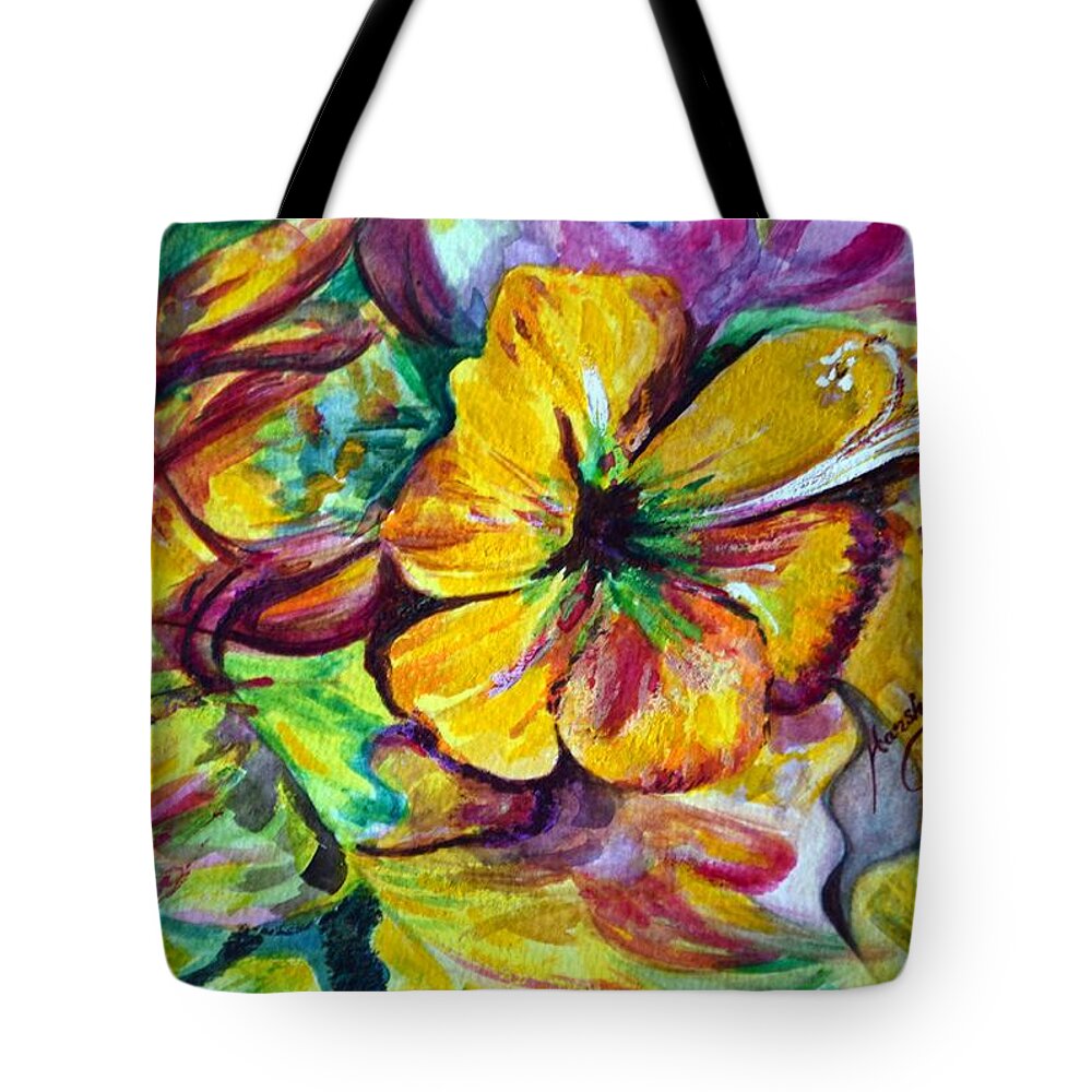 Christmas Tote Bag featuring the painting Good Days by Harsh Malik