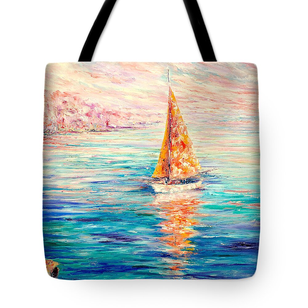 Contemporary Impressionism Tote Bag featuring the painting Good Morning Beautiful by Helen Kagan