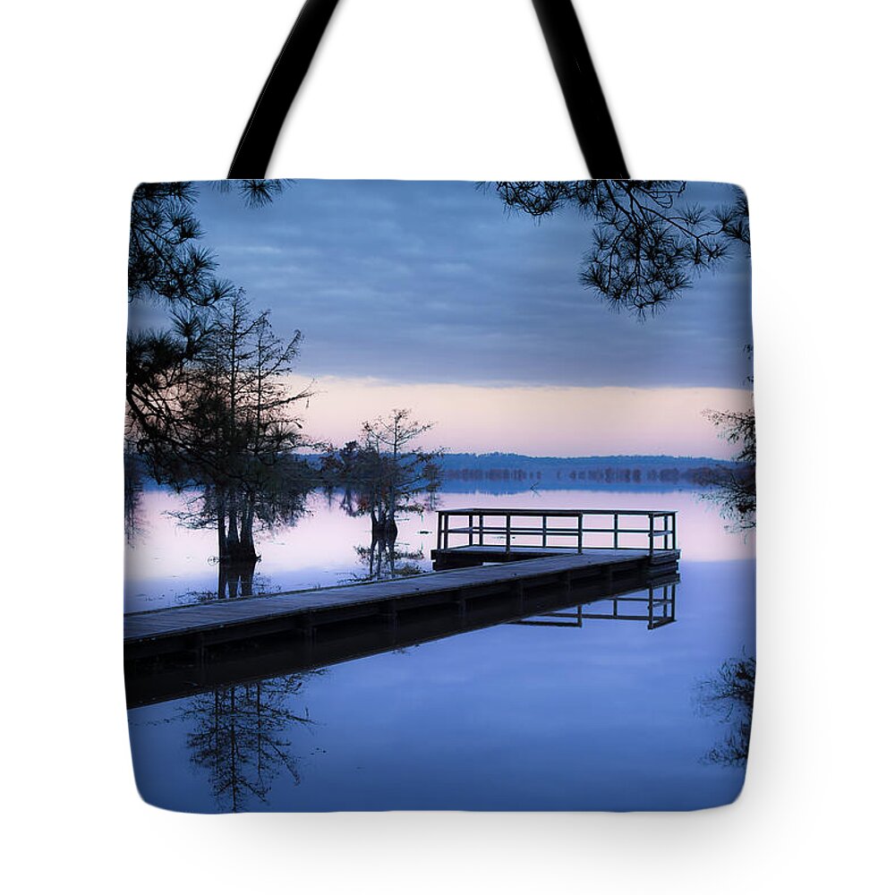 Steinhagen Reservoir Tote Bag featuring the photograph Good Morning for FIshing by David Morefield