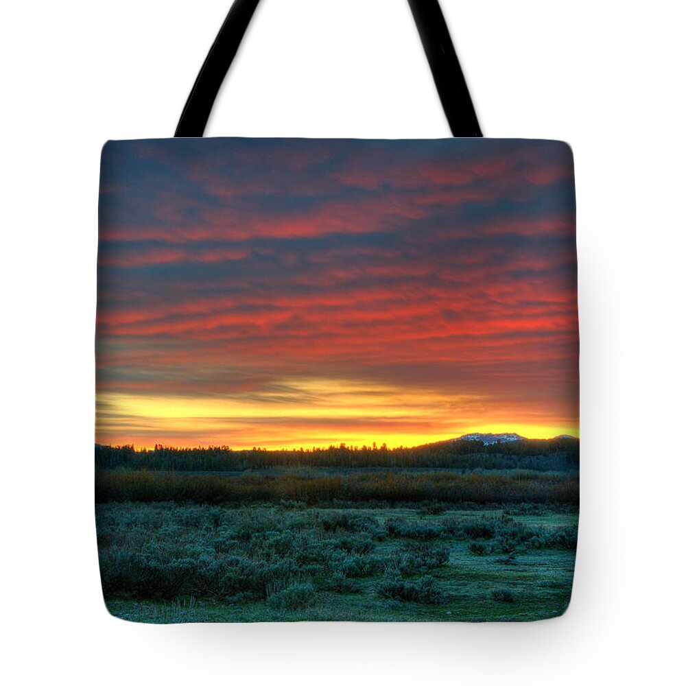 Sunrise Tote Bag featuring the photograph Good Morning Jackson Hole by Steve Stuller