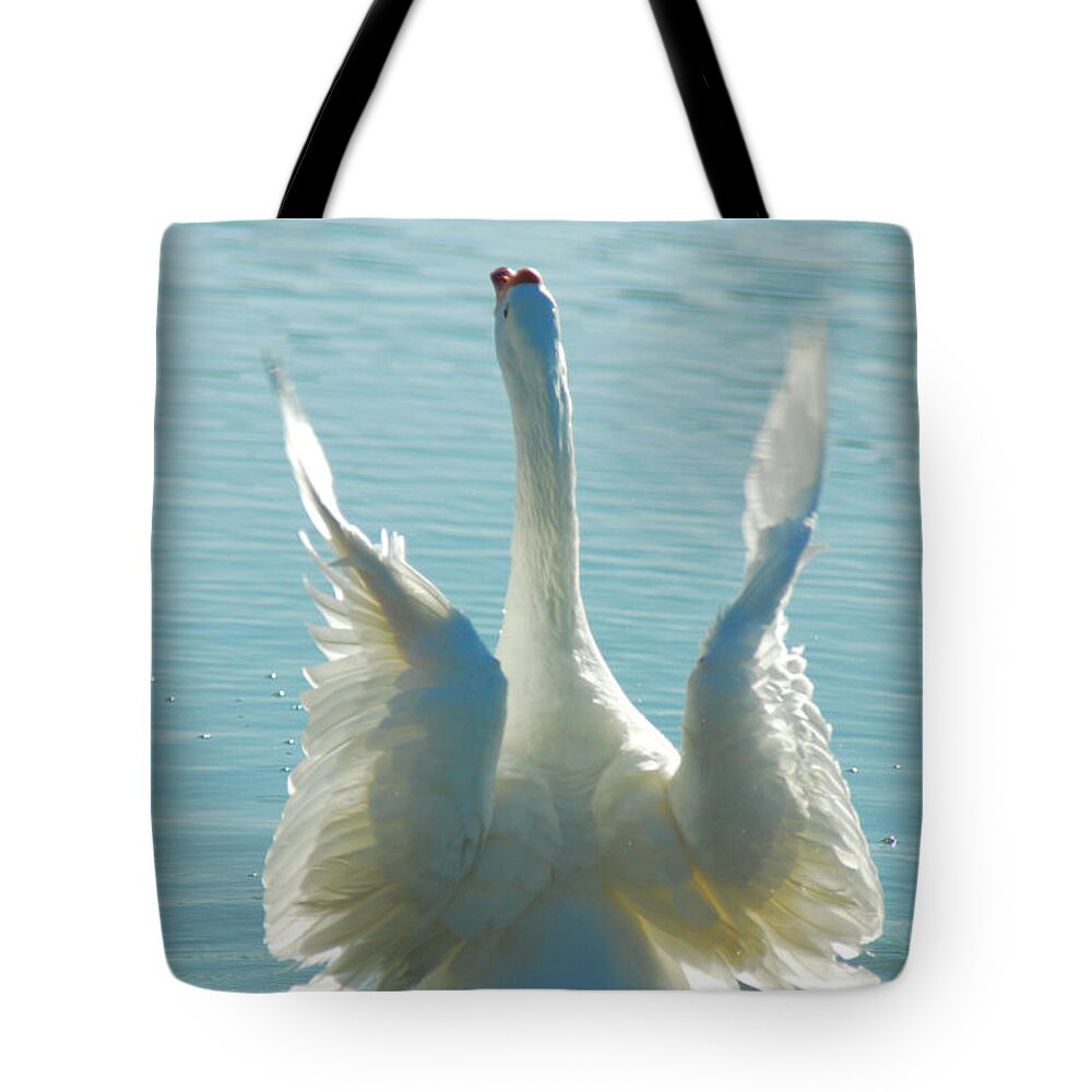 Goose Tote Bag featuring the photograph Goose Wings by Tam Ryan