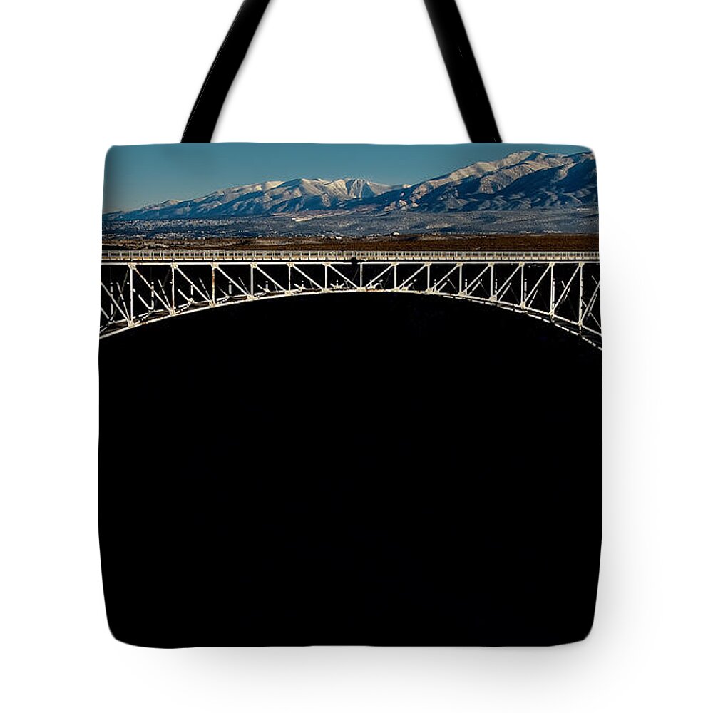 Bridge Tote Bag featuring the photograph Gorge Bridge Taos by Britt Runyon