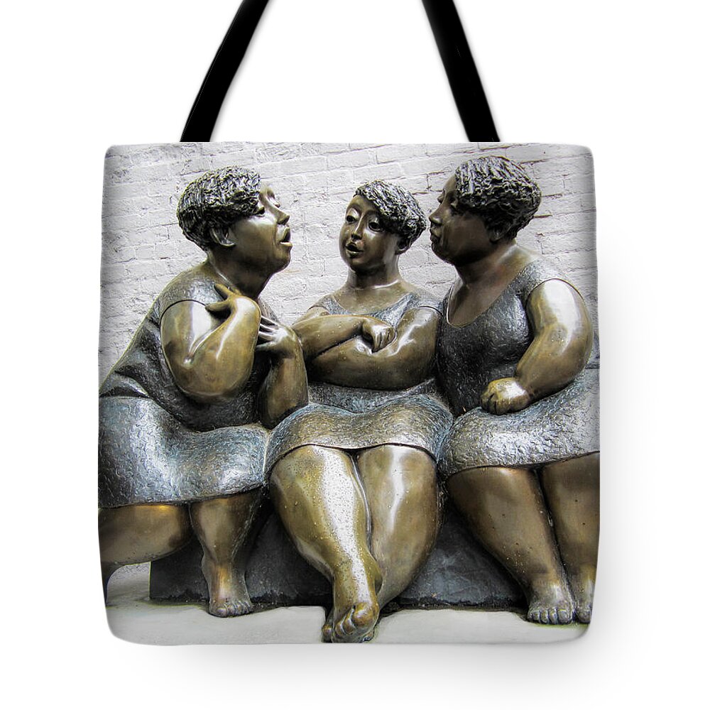 Gossipers Tote Bag featuring the photograph The Gossipers - Les chuchoteuses by Carlos Diaz