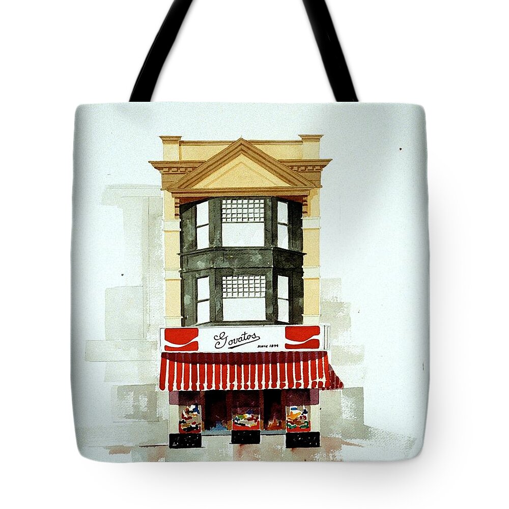 Wilmington De Tote Bag featuring the painting Govatos' Candy Store by William Renzulli