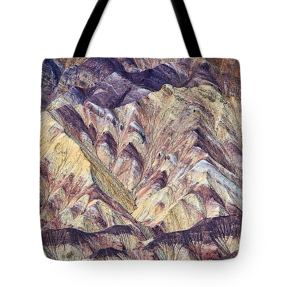 Death Valley Tote Bag featuring the photograph Gower Gulch Abstract by Stuart Litoff