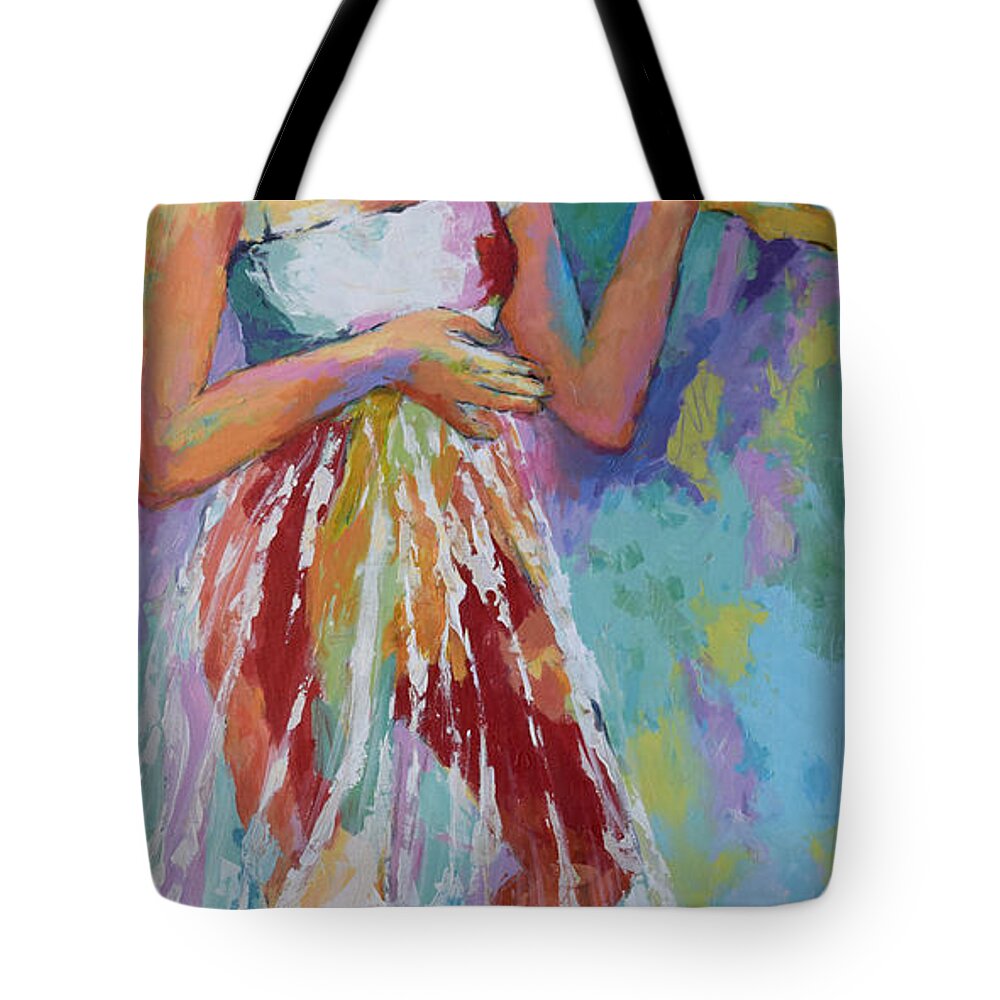 Feeding Birds Tote Bag featuring the painting Gracious by Jyotika Shroff
