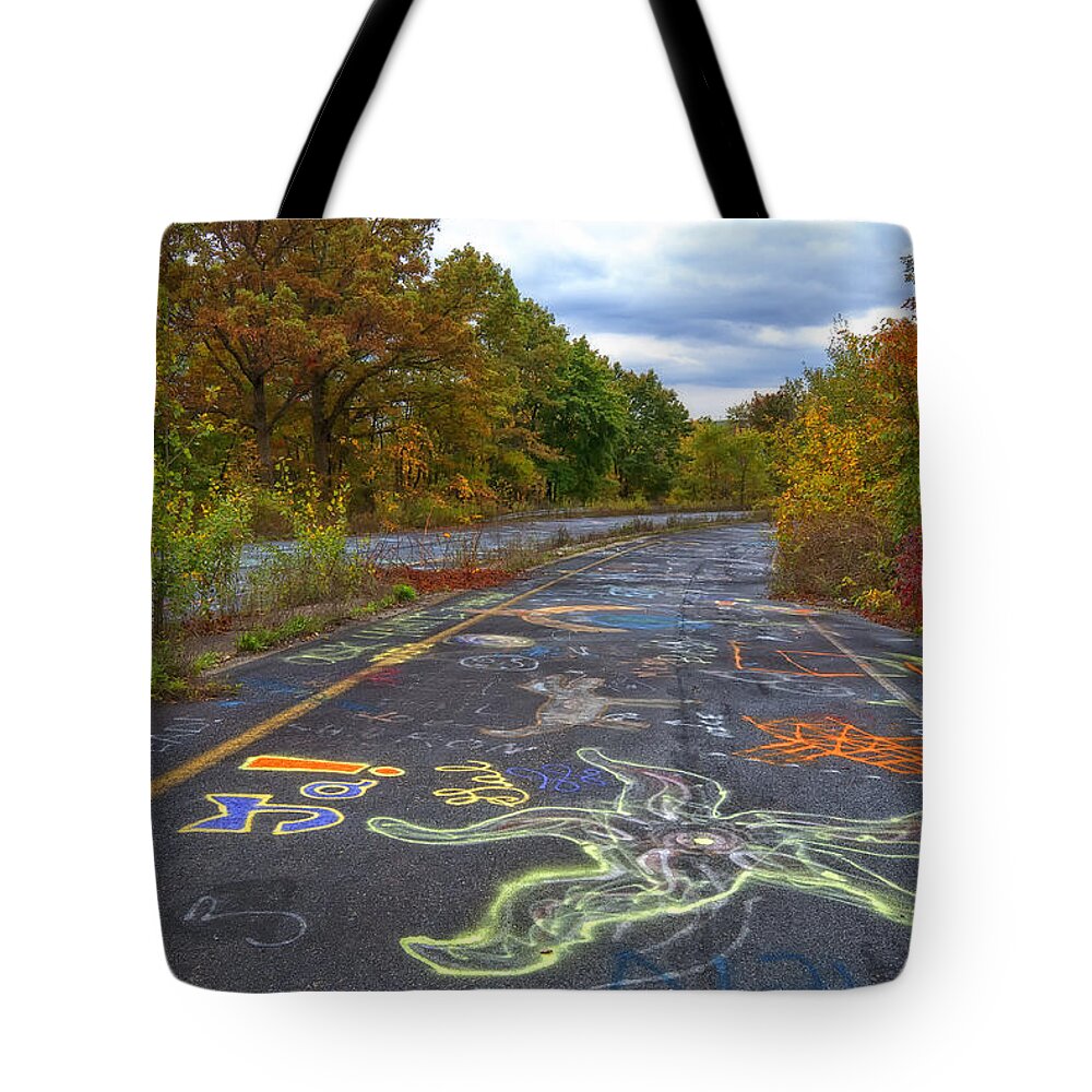 Crystal Yingling Tote Bag featuring the photograph Graffiti Highway by Ghostwinds Photography
