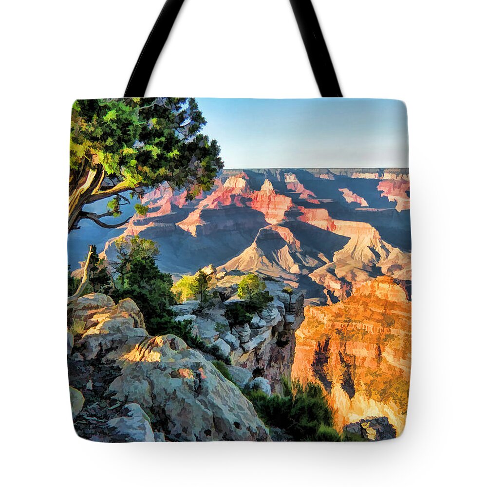 Grand Canyon Tote Bag featuring the painting Grand Canyon National Park Ledge by Christopher Arndt