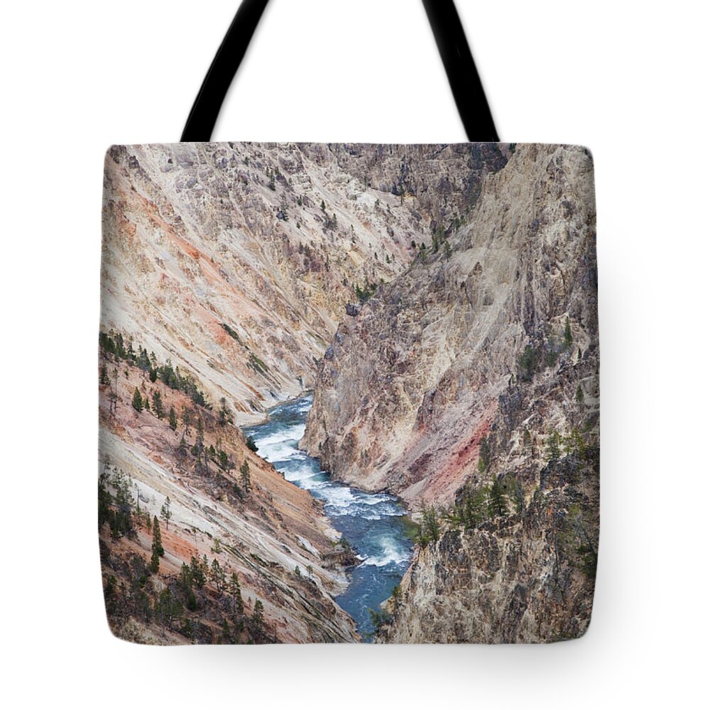 Flpa Tote Bag featuring the photograph Grand Canyon Of Yellowstone Wyoming by Bill Coster