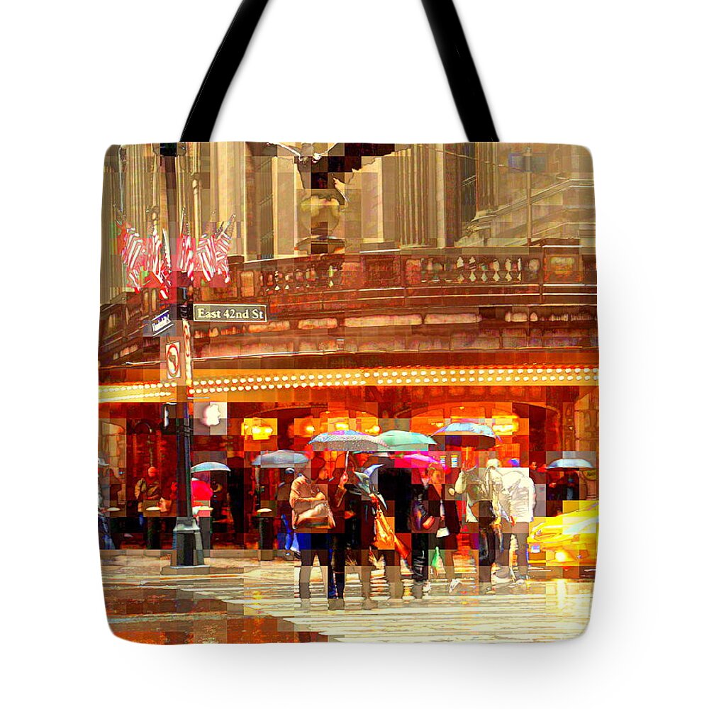 Grand Central Station Tote Bag featuring the photograph Grand Central Station in the Rain - New York by Miriam Danar