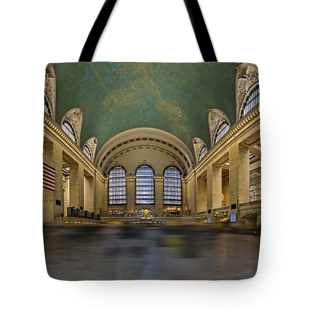 Grand Central Terminal Tote Bag featuring the photograph Grand Central Terminal 180 Panorama by Susan Candelario