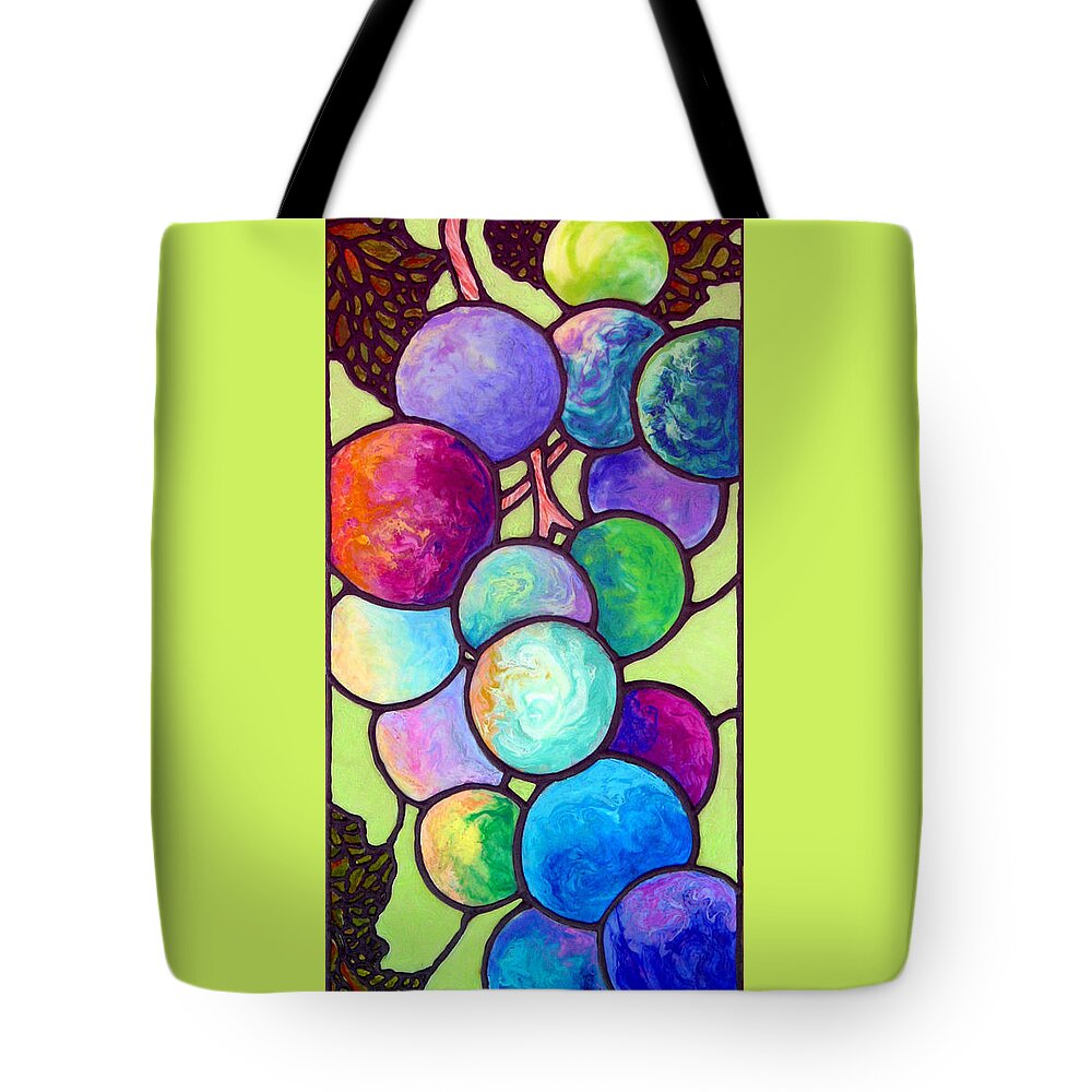 Stained Glass Tote Bag featuring the painting Grape de Chine by Sandi Whetzel