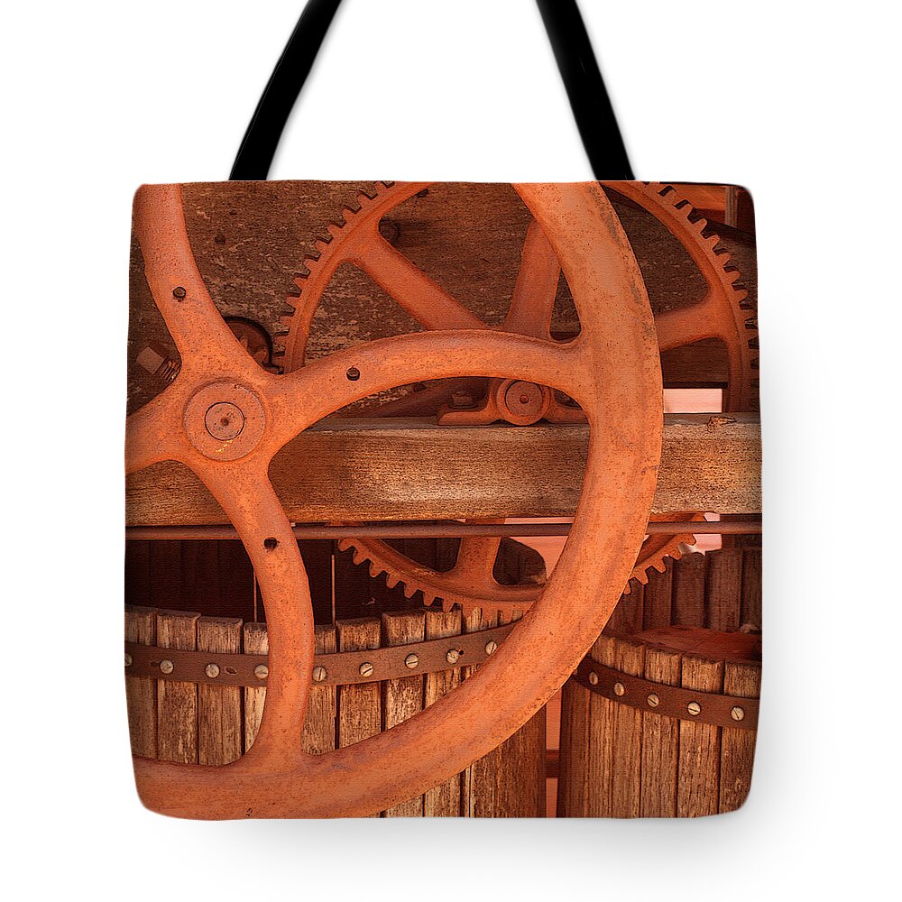 Shandon Tote Bag featuring the photograph Grape Press by Art Block Collections