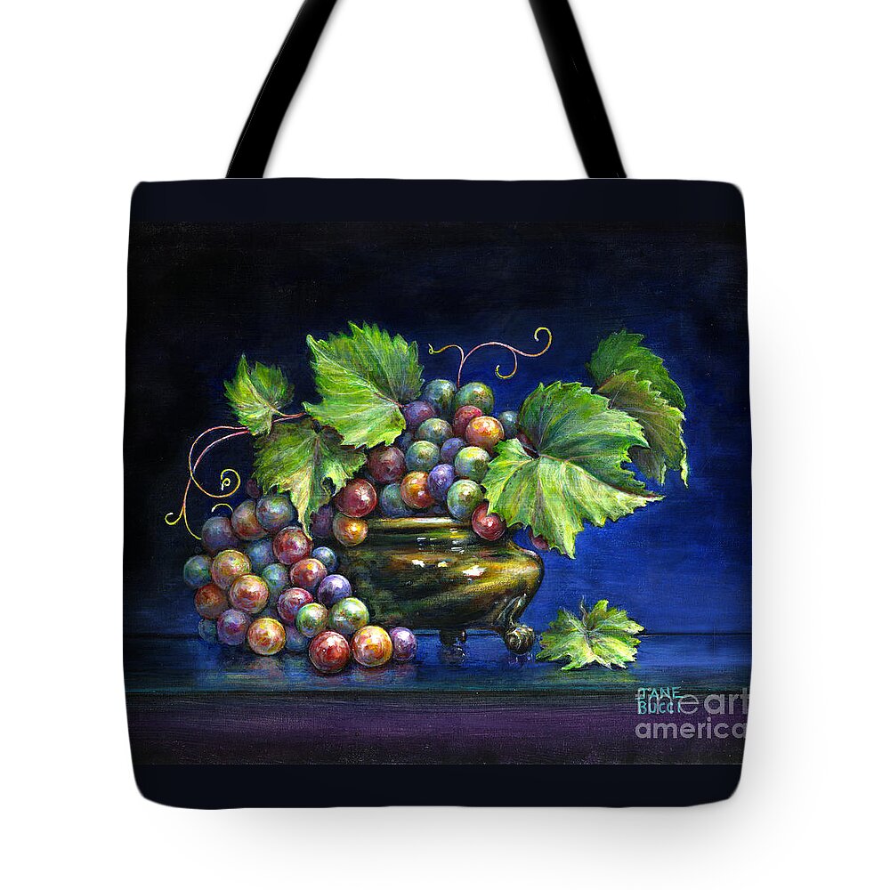 Still Life Tote Bag featuring the painting Grapes in a Footed Bowl by Jane Bucci
