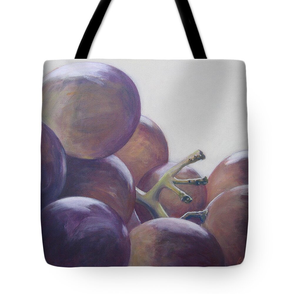 Grape Tote Bag featuring the painting Grapes No.5 by Kazumi Whitemoon