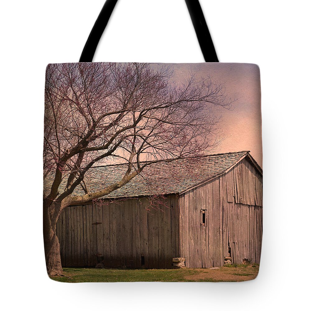 Barn Tote Bag featuring the photograph Gray Campbell Farmstead Barn by Deena Stoddard