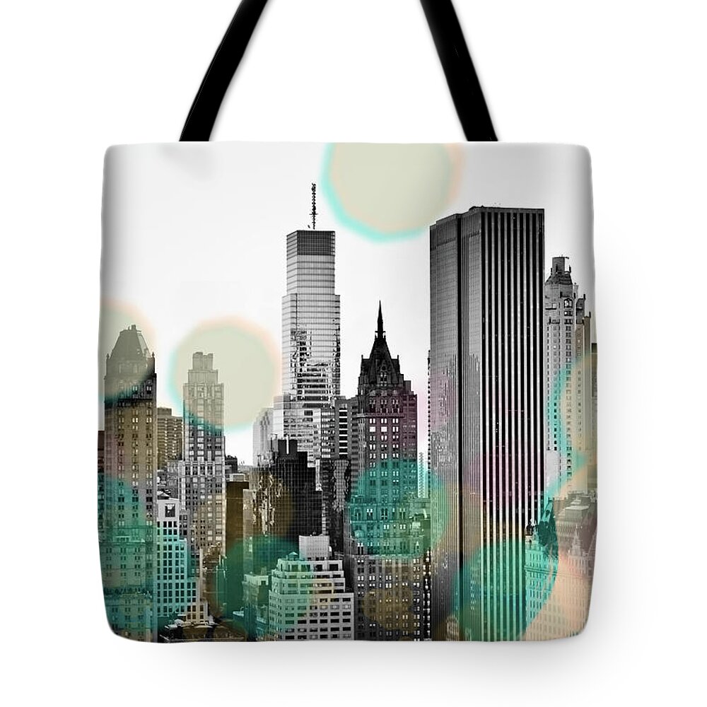 Gray Tote Bag featuring the digital art Gray City Beams by Sundance B