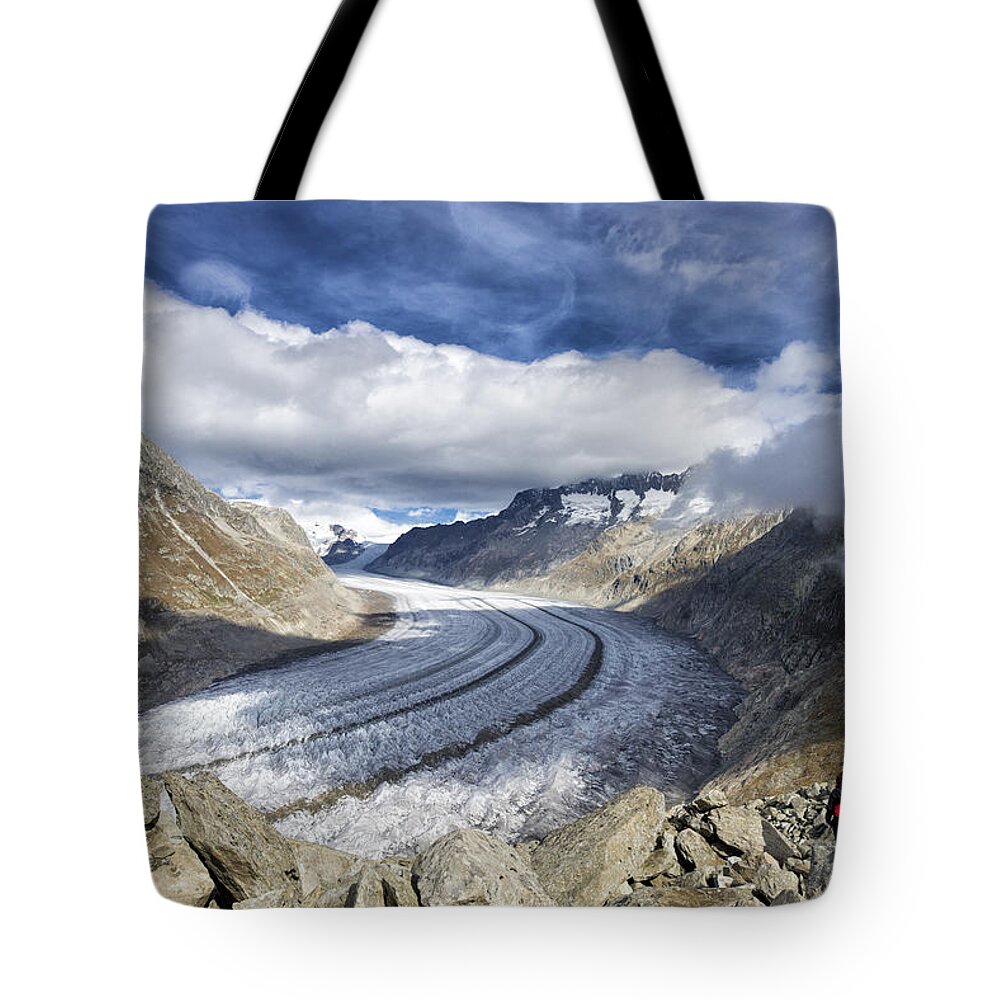Aletsch Glacier Tote Bag featuring the photograph Great Aletsch Glacier Swiss Alps Switzerland Europe by Matthias Hauser