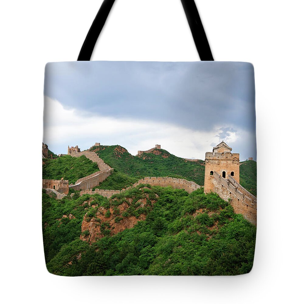 Rock Music Tote Bag featuring the photograph Great Wall At Jinshanlin by Bjdlzx