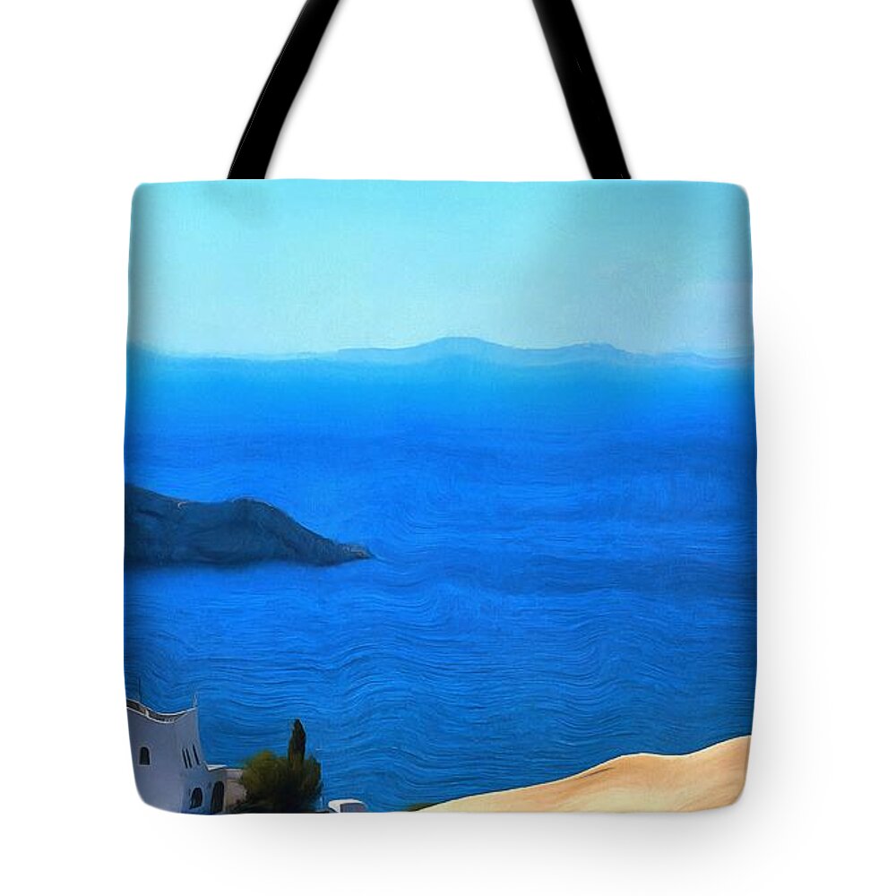 Greece Tote Bag featuring the photograph Grecian Blue by Mick Flynn