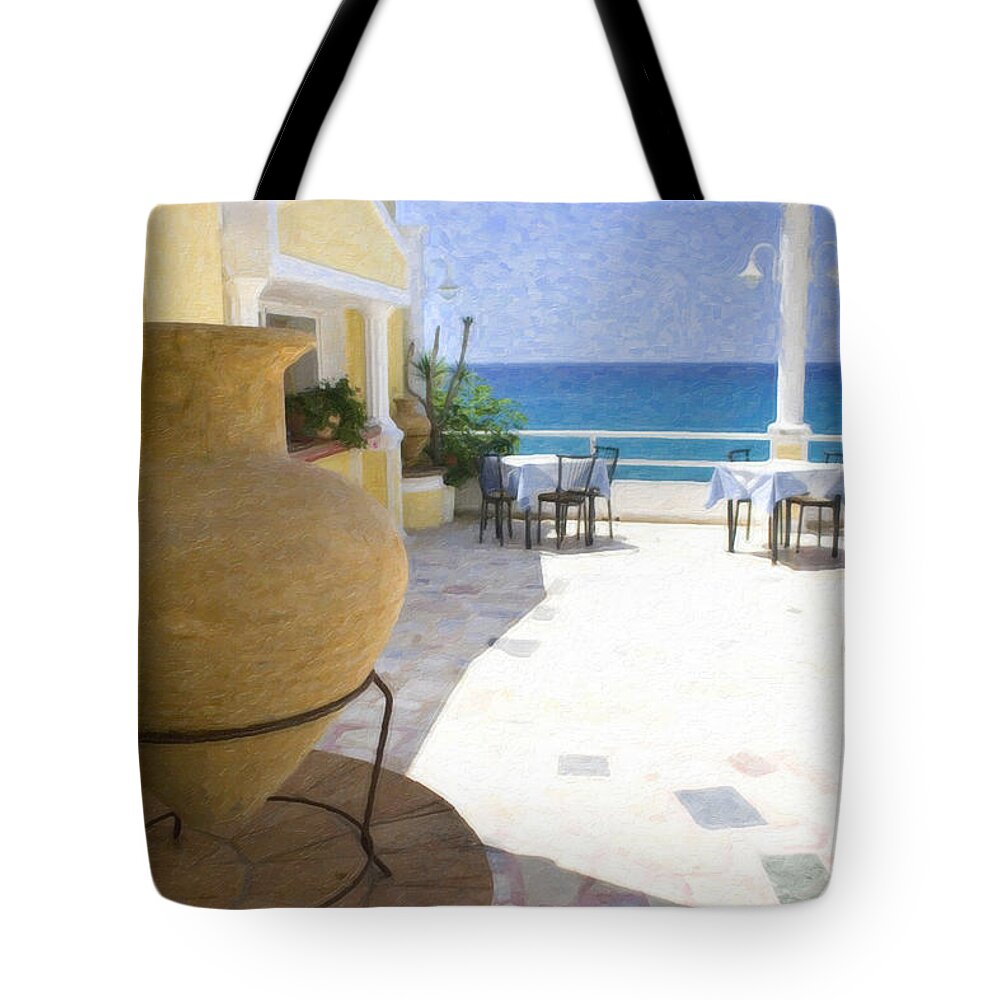 Amphora Tote Bag featuring the painting Greek Amphora Grk1690 by Dean Wittle